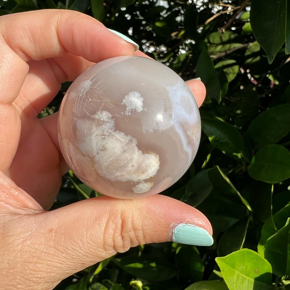 Translucent Flower Agate Sphere - Picture 6 of 9